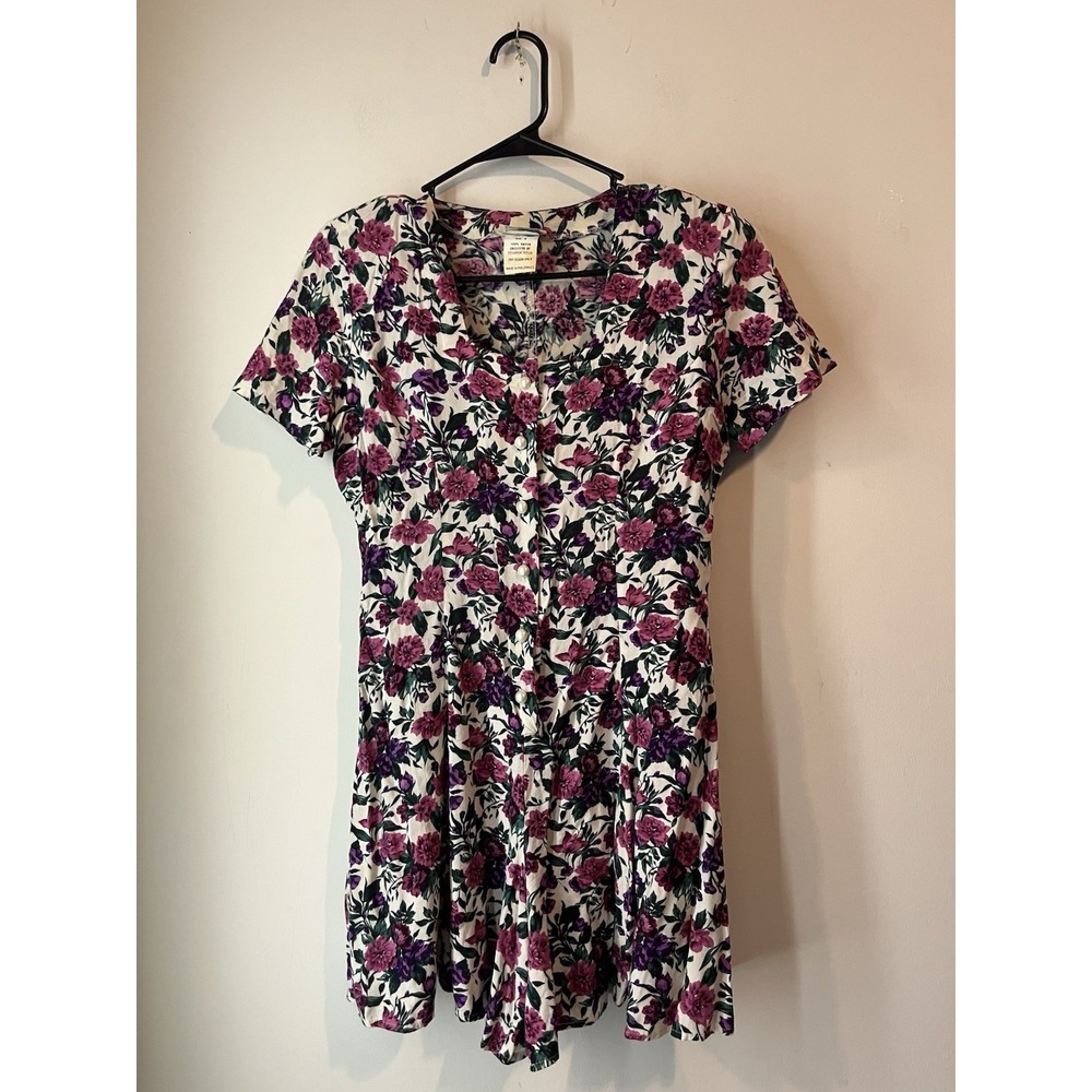 Vintage OSC Sport Floral 70s Romper Jumper Dress Lightweight Padded Size 3 Loose